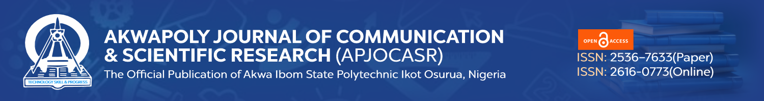 AkwaPoly Journal of Communication and Scientific Research (APJOCASR)